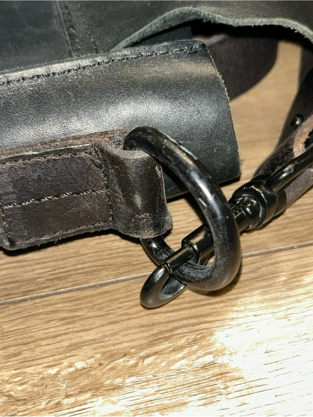 Allsaints Messenger Storm Bag Black Distressed Leather Laptop Organizer Pockets